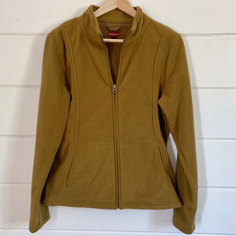 Merona Full Zip Mustard Green Fleece Jacket